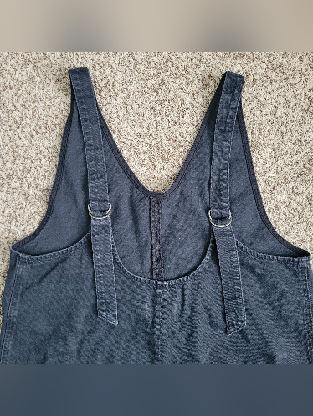 We The Free People High Roller Shortalls Overalls Shorts Black Gray Large - Picture 8 of 9